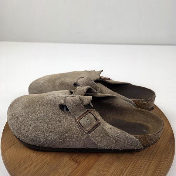 Birkenstock Taupe Suede Slip-Ons - Picture 1 of 12